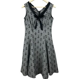 Be Still My Heart Retro Inspired Rockabilly Nautical Dress Cotton Size Medium